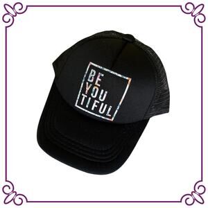 One Baby Trucker Hat Black BE YOU TIFUL New